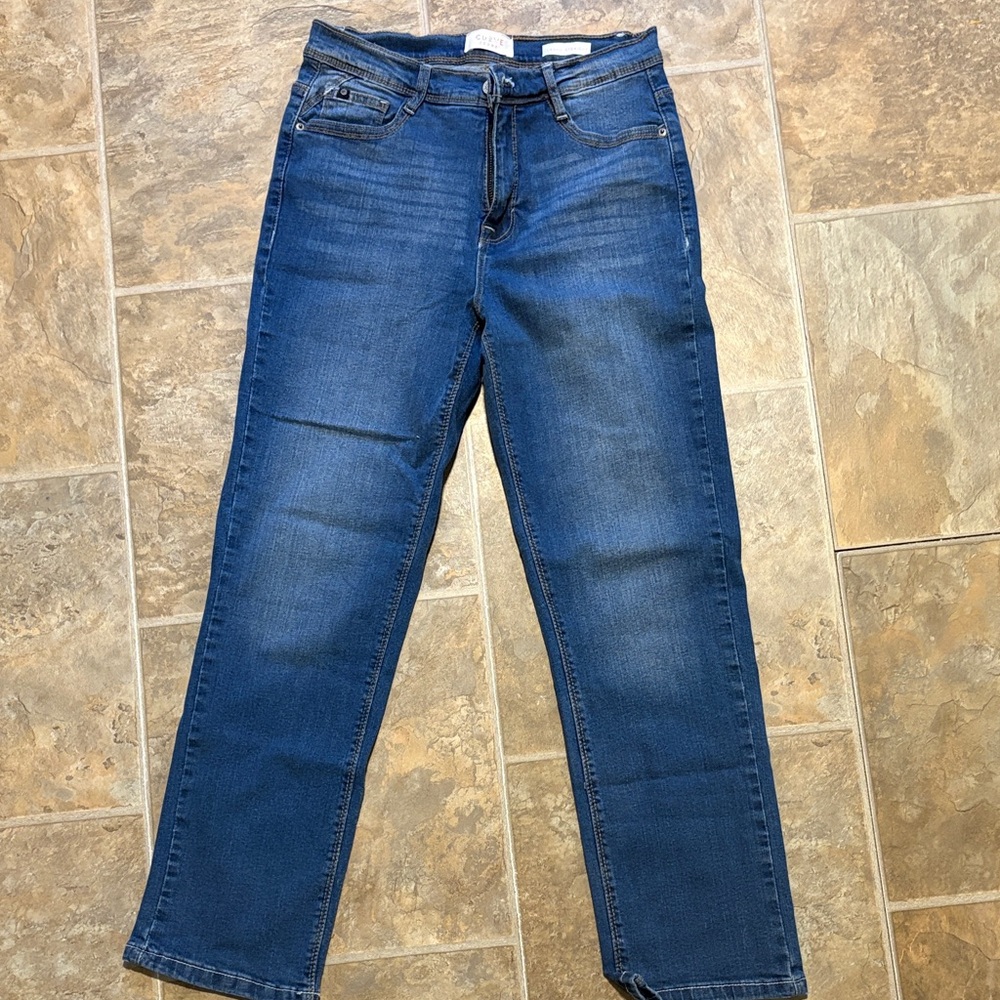 Curve appeal, classic straight, Blue Denim Jeans